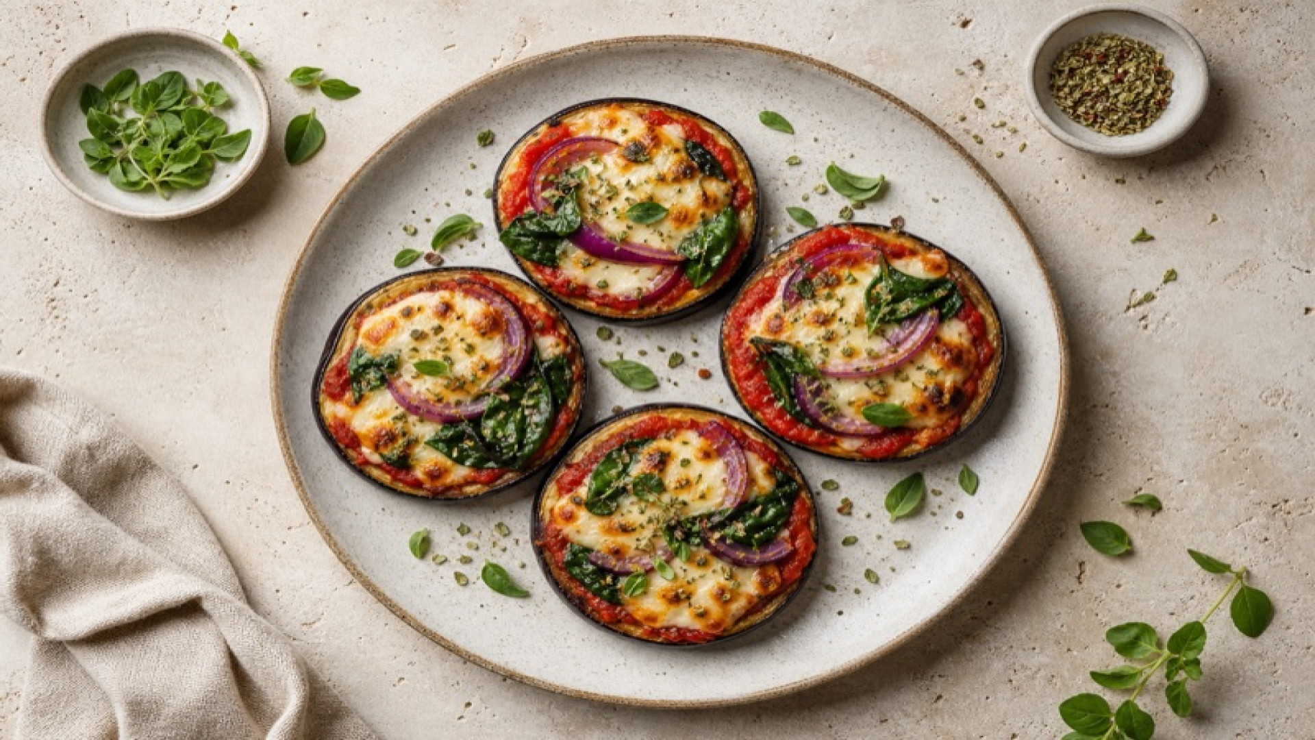 Auberginen Mini Pizzen
