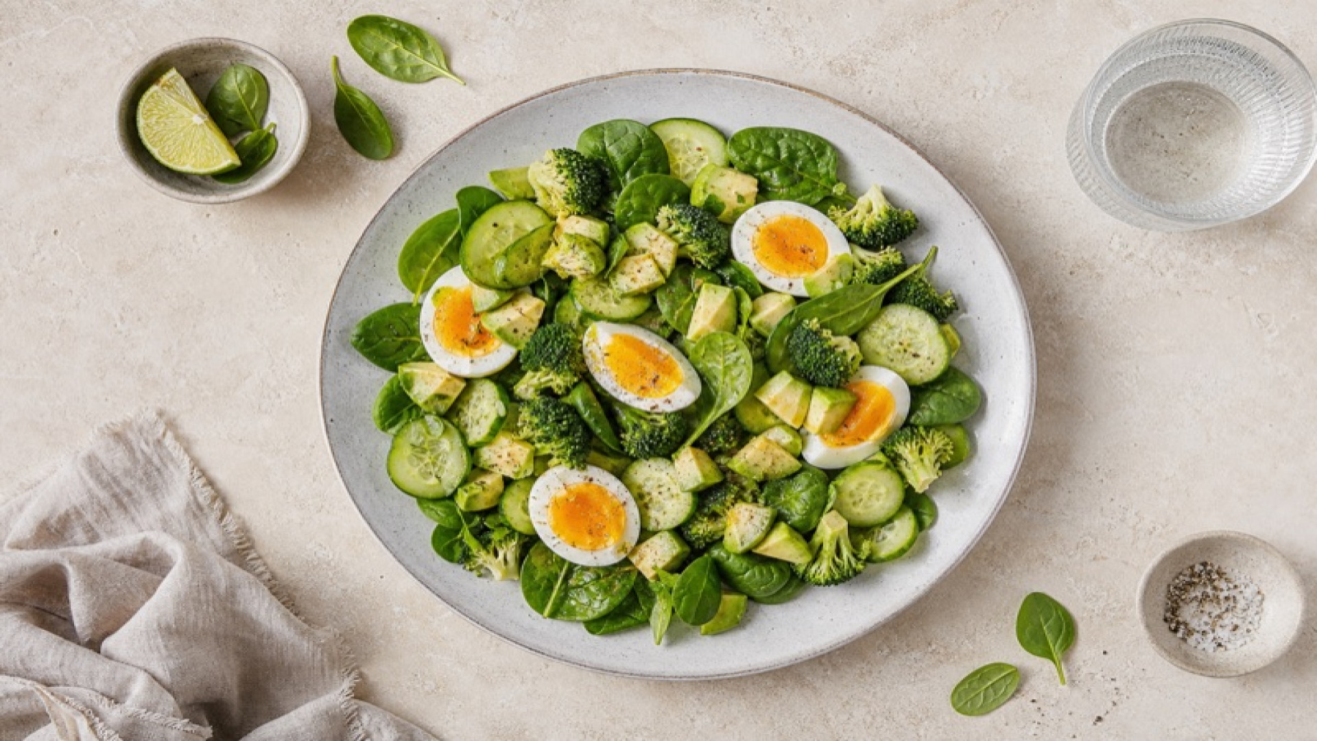 Avocado Salat mit gekochten Eiern