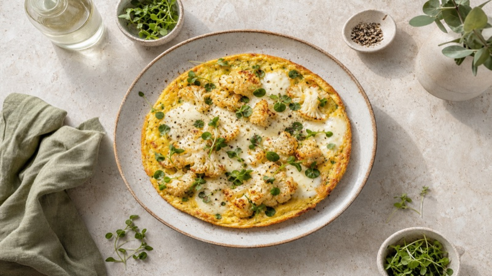 Blumenkohl-Omelett mit Mozzarella