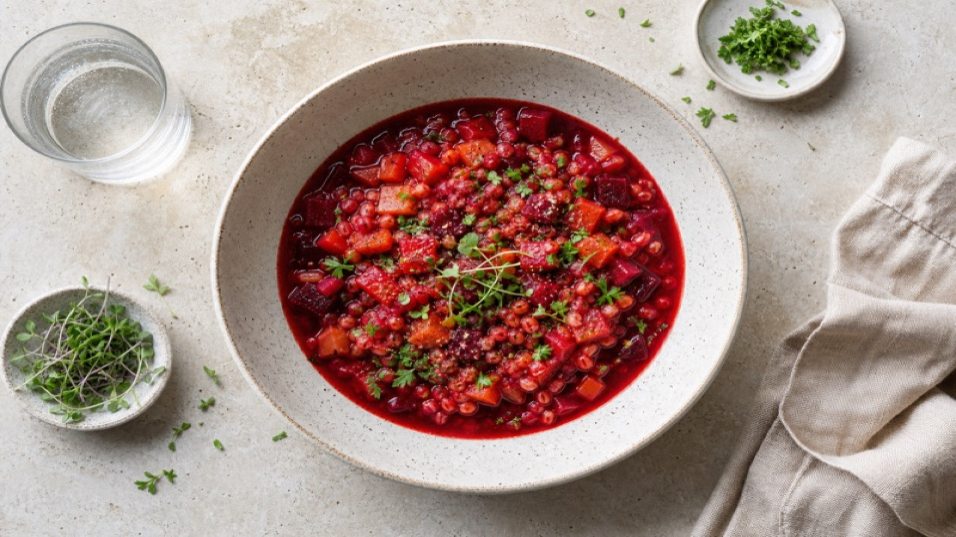 Bulgur-Rote-Bete-Eintopf mit Gemüsebrühe