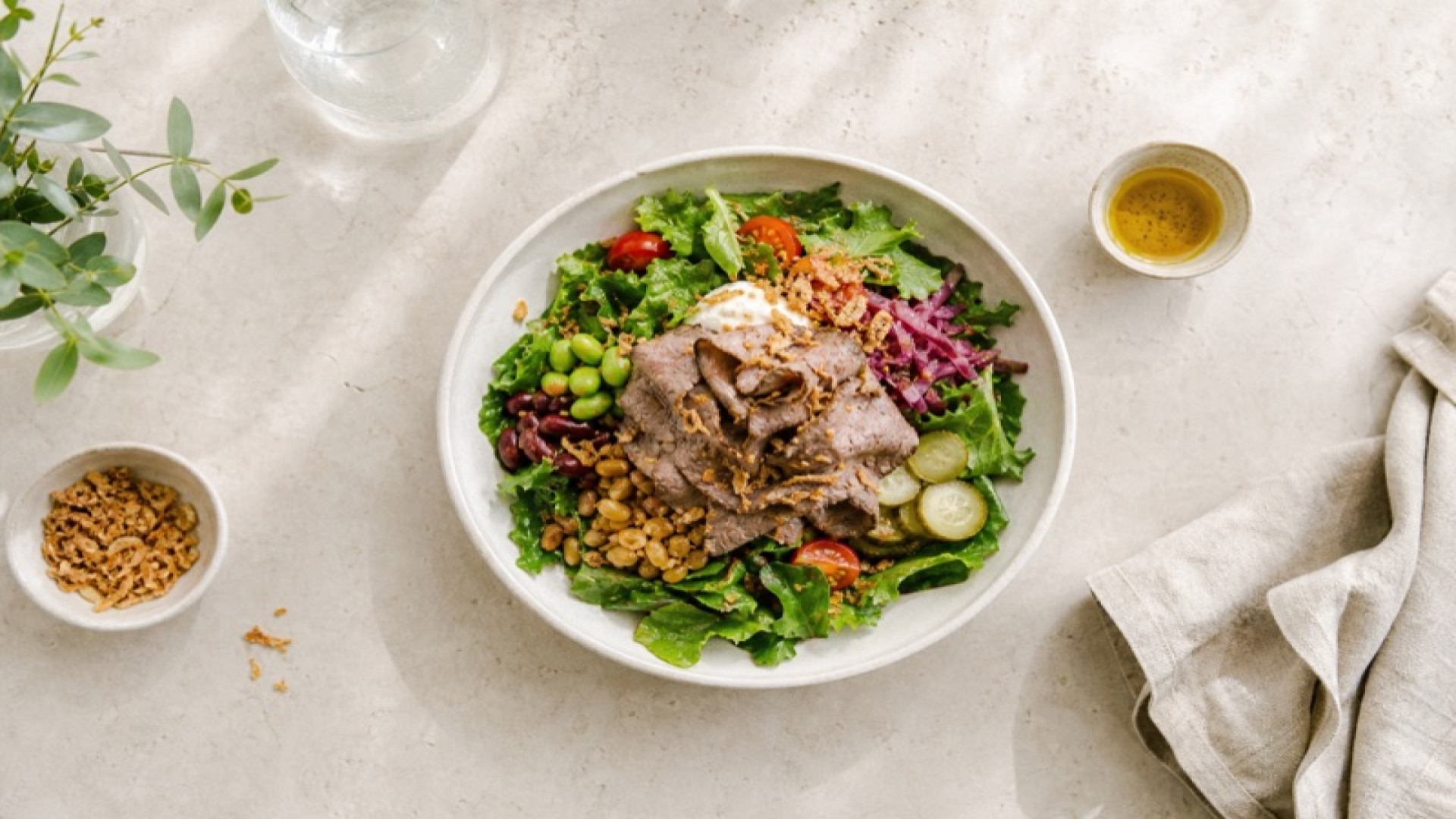 Dean & David - Big Easy Beef Small mit Essig und Öl Dressing