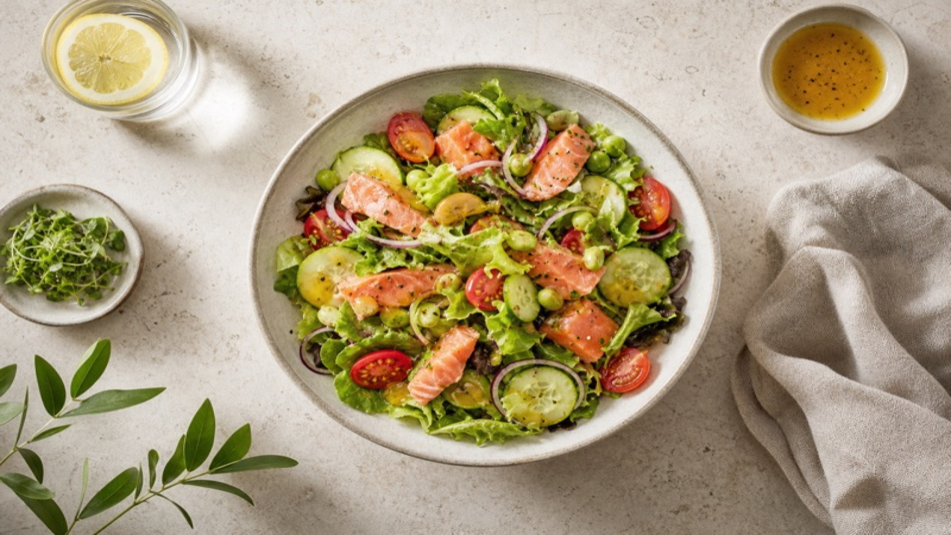 Dean & David - Salmon Spring Classic mit Sweet Honey Mustard Dressing