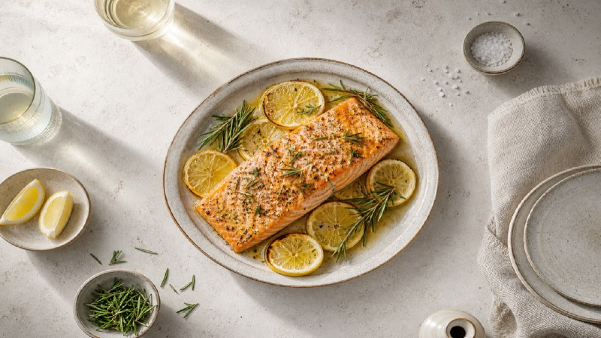 Gebackener Lachs mit Rosmarin