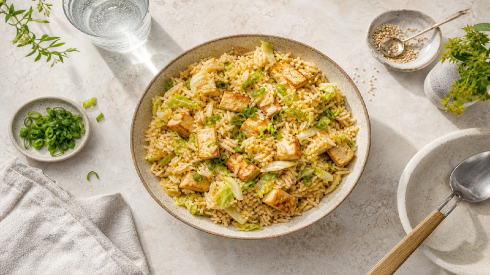 Gebratener Basmati mit Chinakohl und Tofu