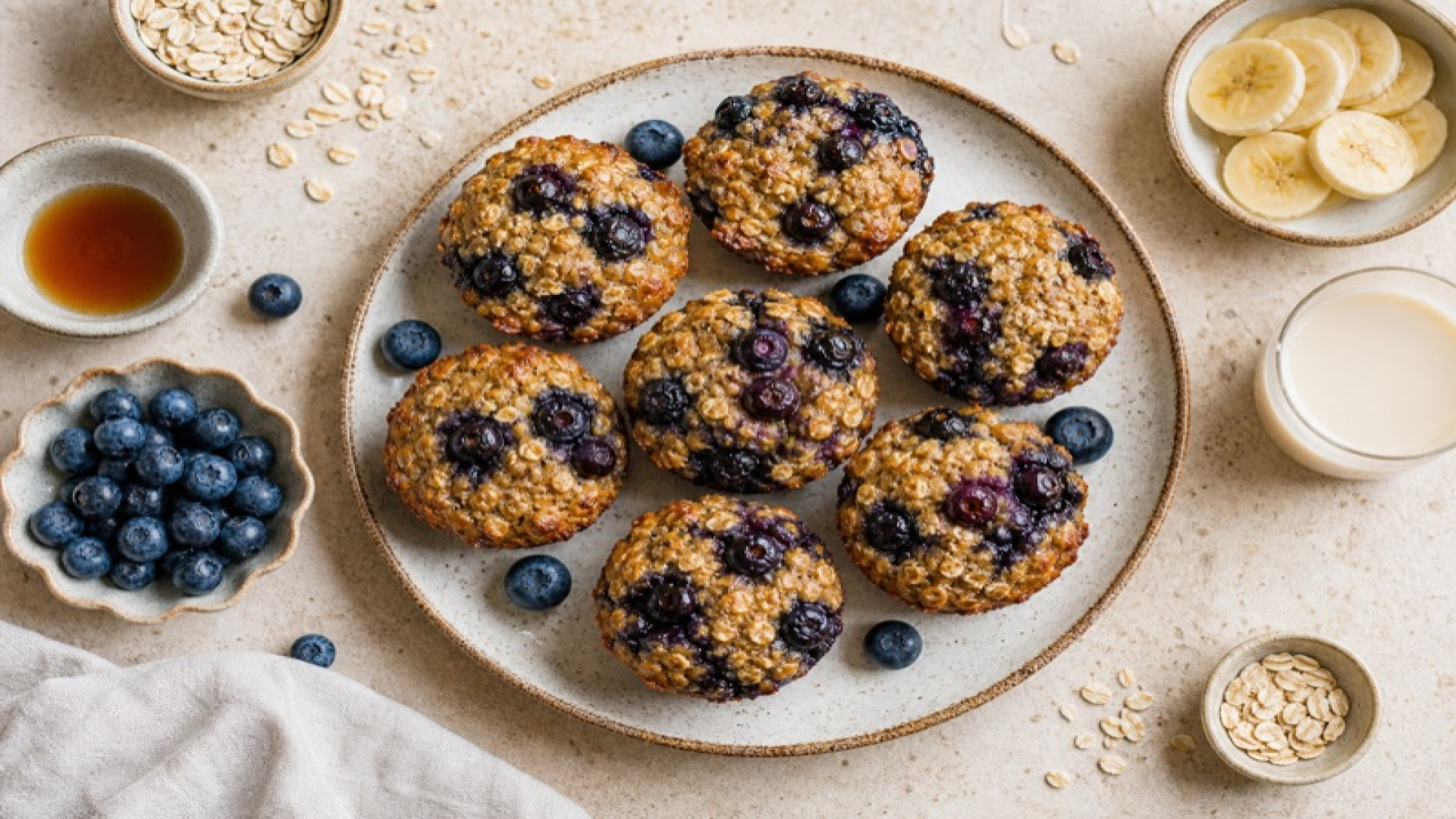 Hafer Muffins mit Heidelbeeren