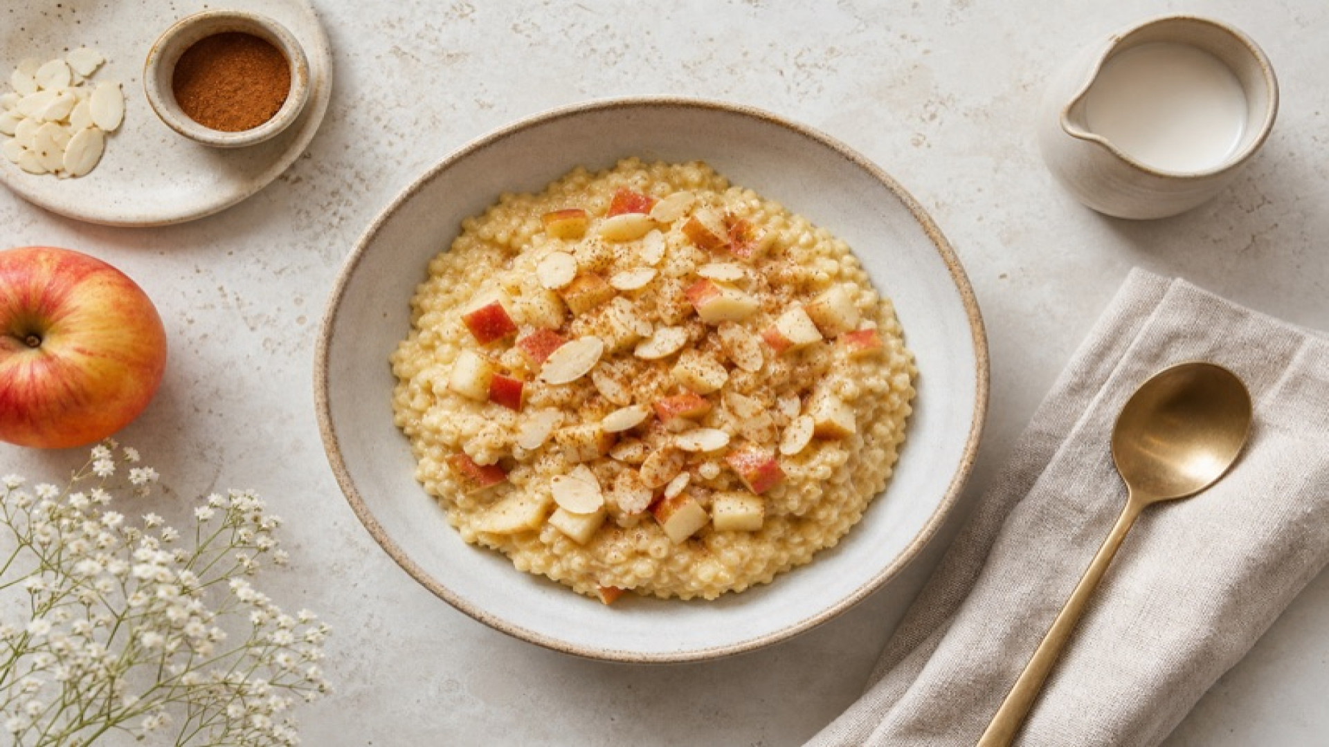 Hirsebrei mit Apfel und Zimt