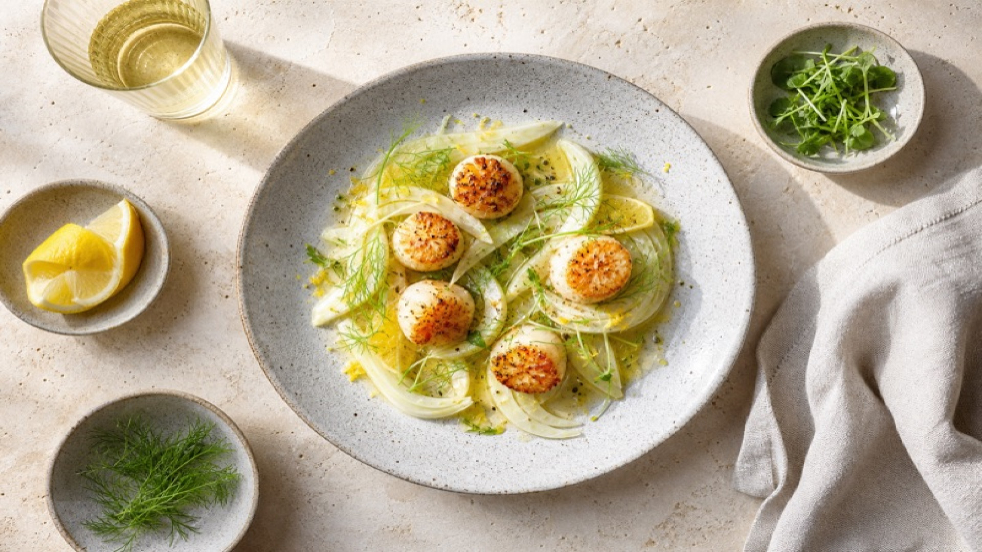 Jakobsmuscheln mit Fenchel und Zitrone