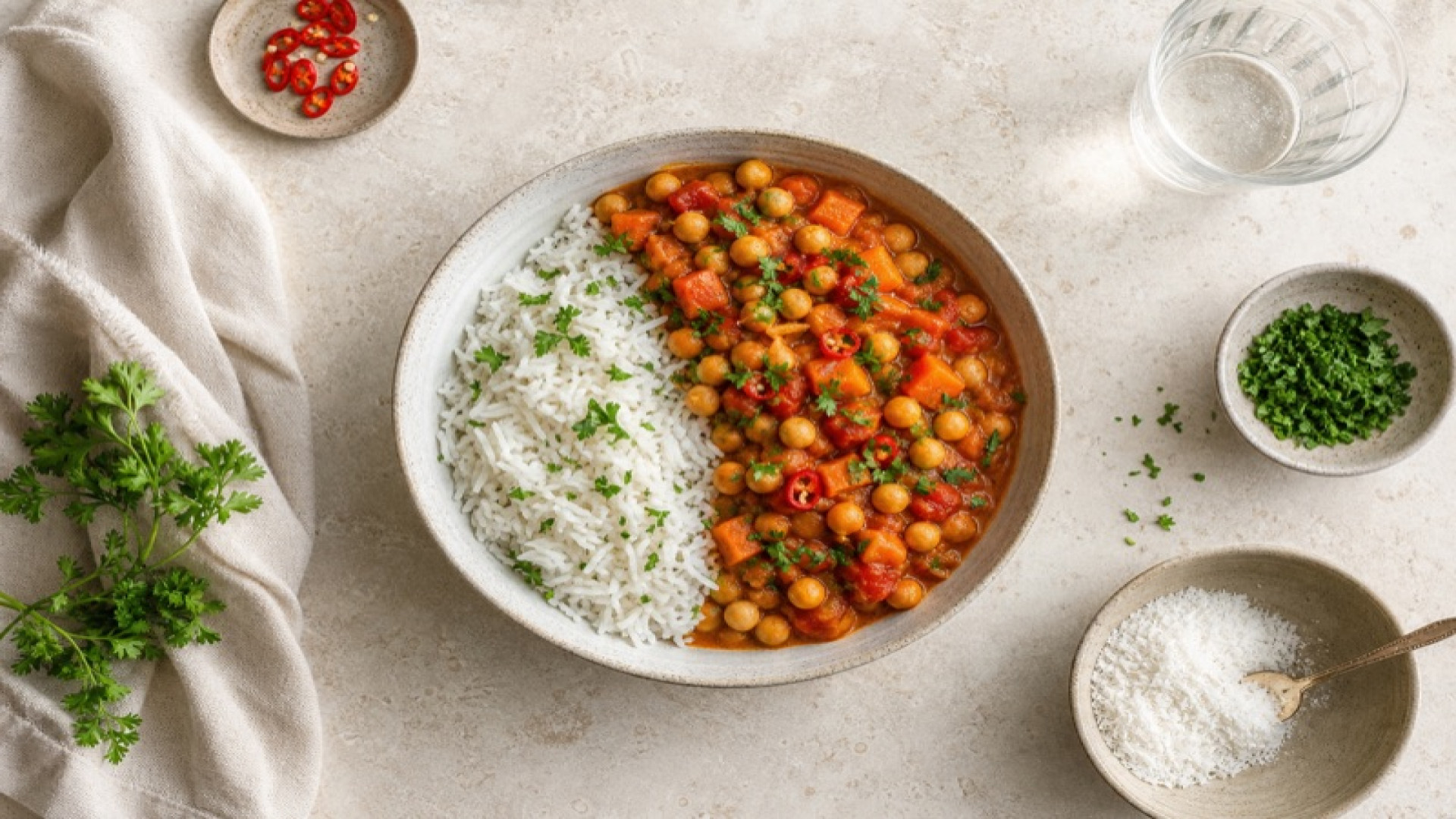 Kichererbsencurry mit Basmati-Reis