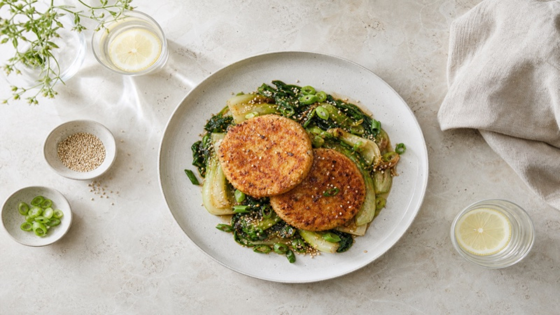Knuspriger Grenadier auf Pak-Choi-Sesam-Gemüse