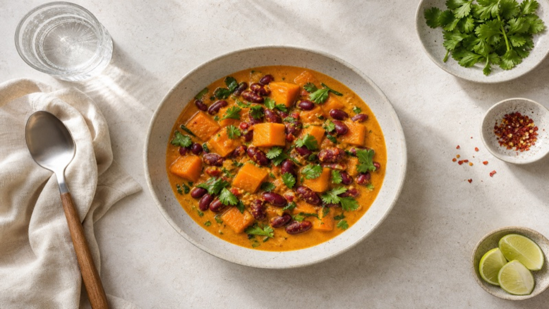 Kokos-Curry mit Kürbis und Kidneybohnen