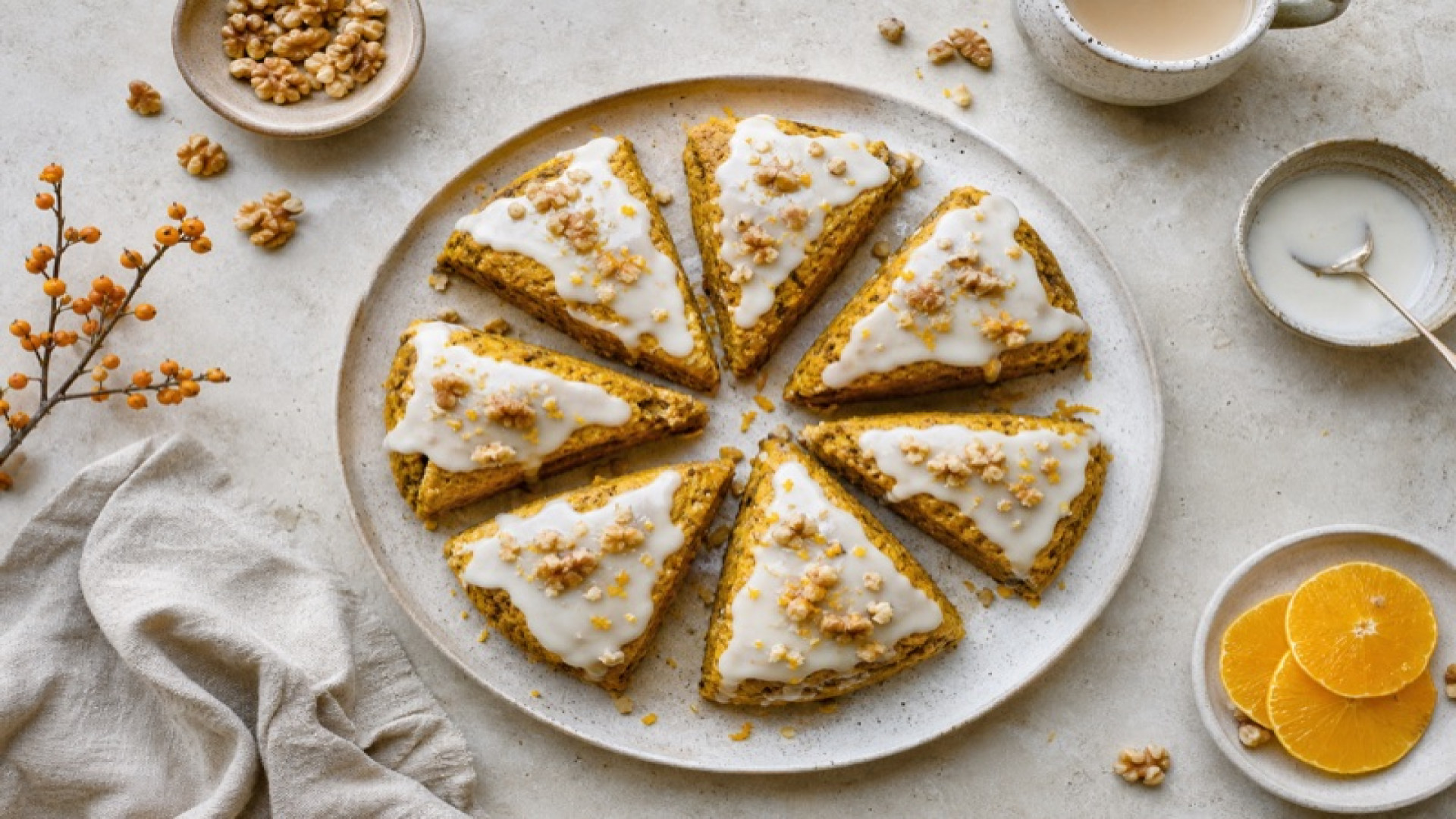 Kürbis Scones mit Frosting