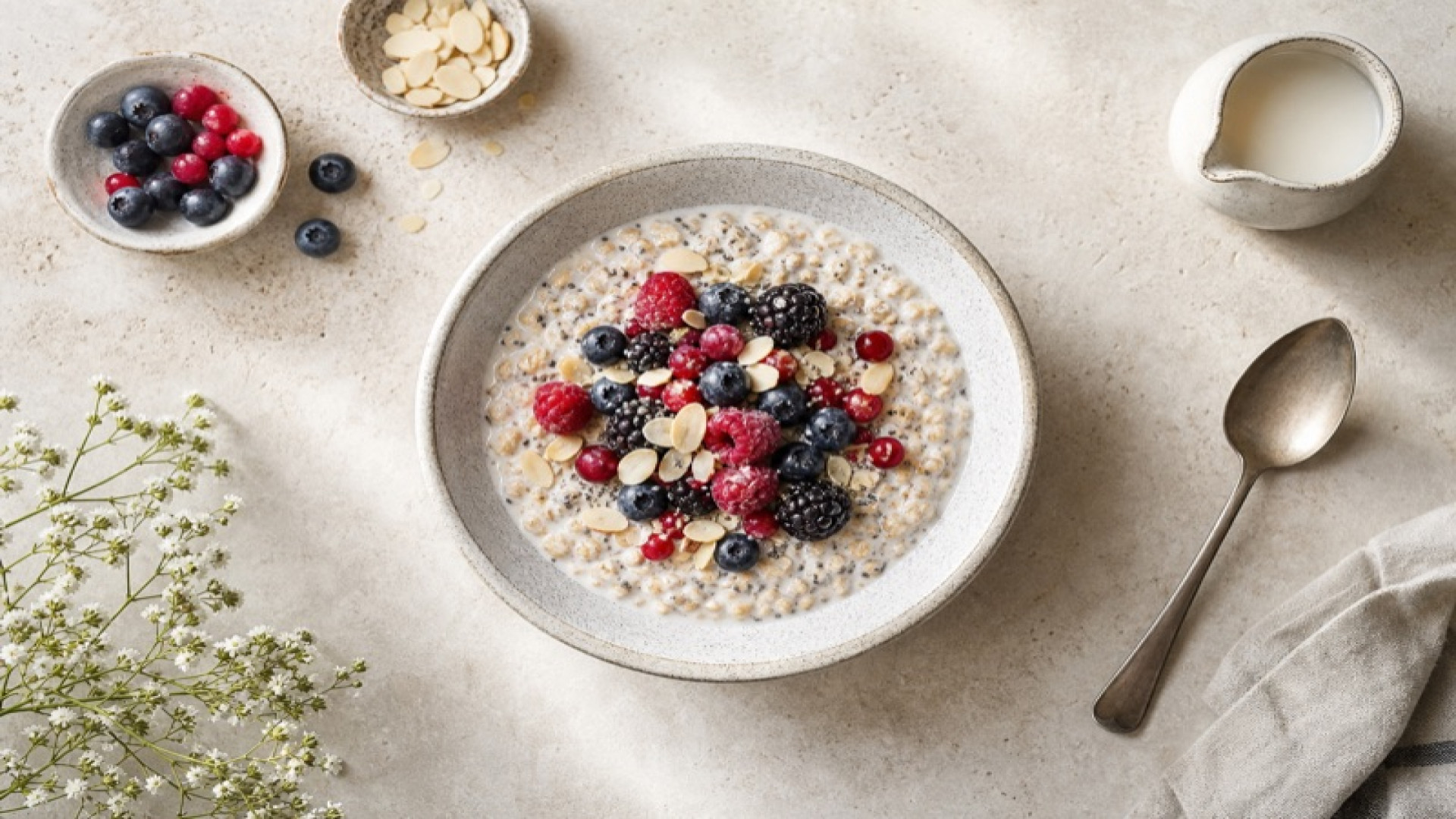 Overnight Oats mit Hafermilch und Beerenmischung