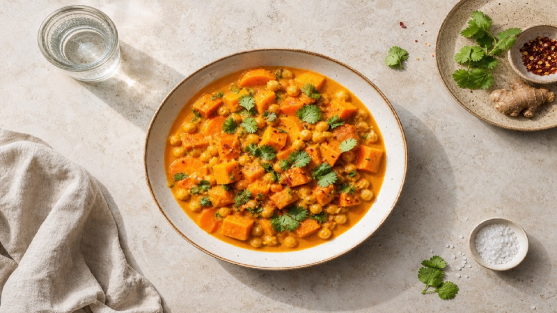 Süßkartoffel-Kichererbsen-Curry