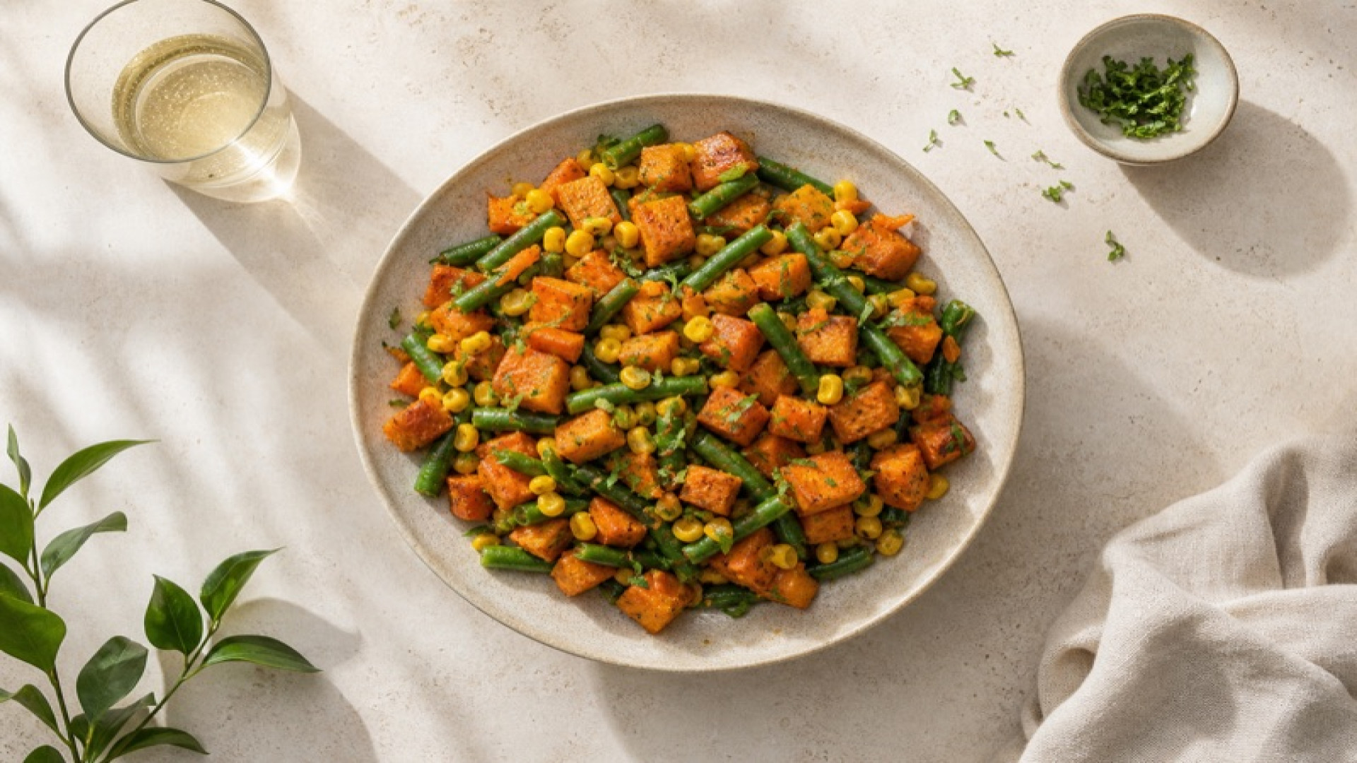 Süßkartoffel mit Gemüse (vegan)