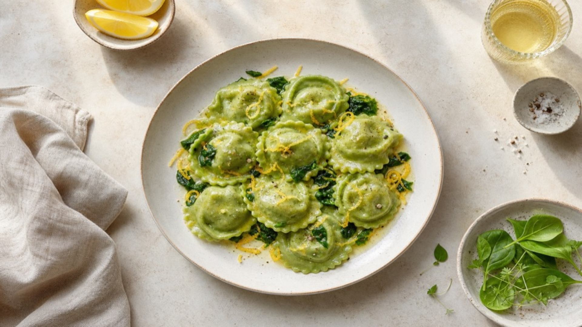 Spinat-Tortelloni mit Zitronenbutter