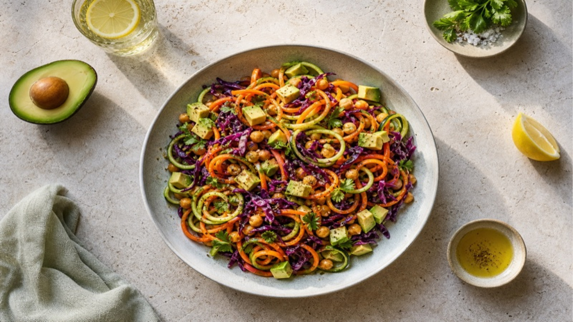 Spiralgemüse mit Kichererbsen