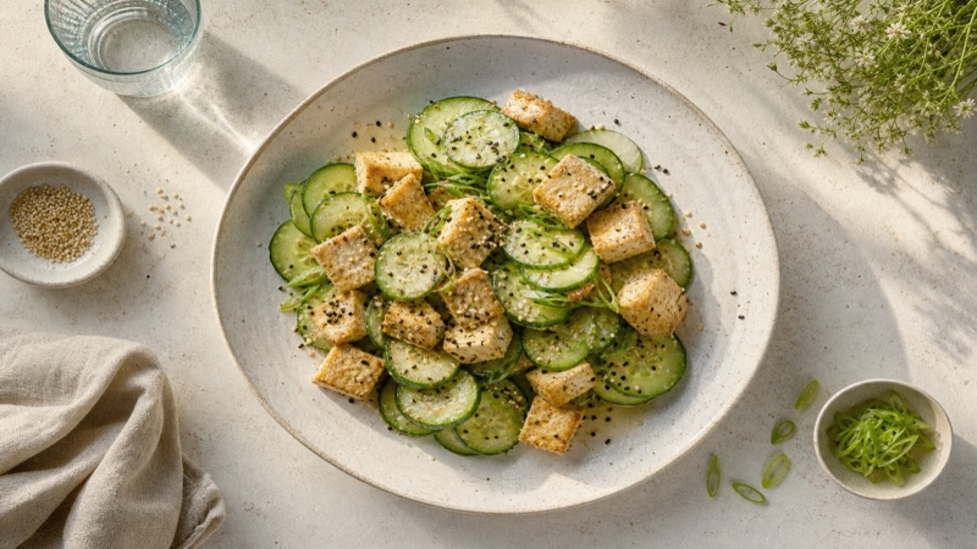 Tofu mit Gurke