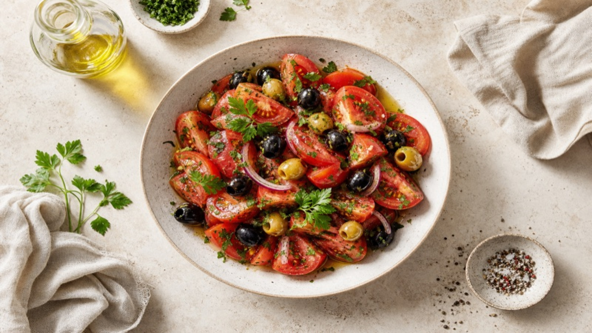 Tomatensalat mit Oliven