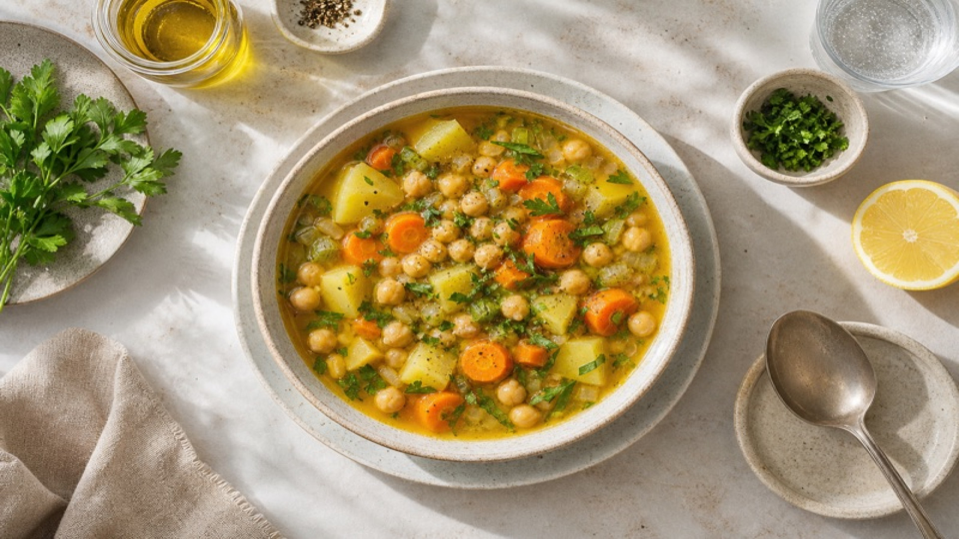 Vegetarische Kichererbsensuppe