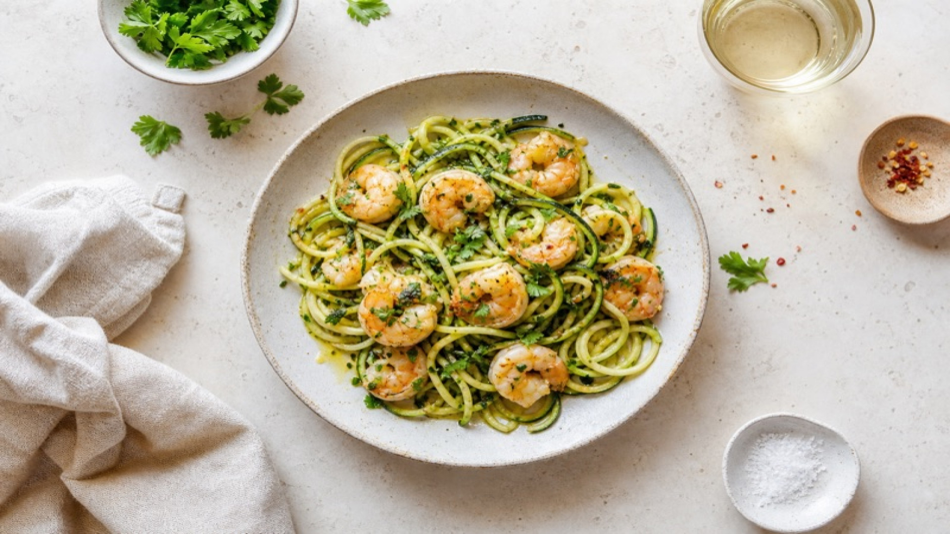 Zoodles mit Scampi